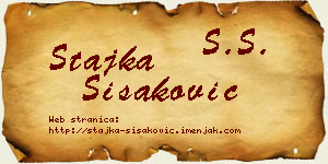 Stajka Šišaković vizit kartica